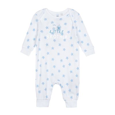 Baby boys' 'little brother' print footless sleepsuit